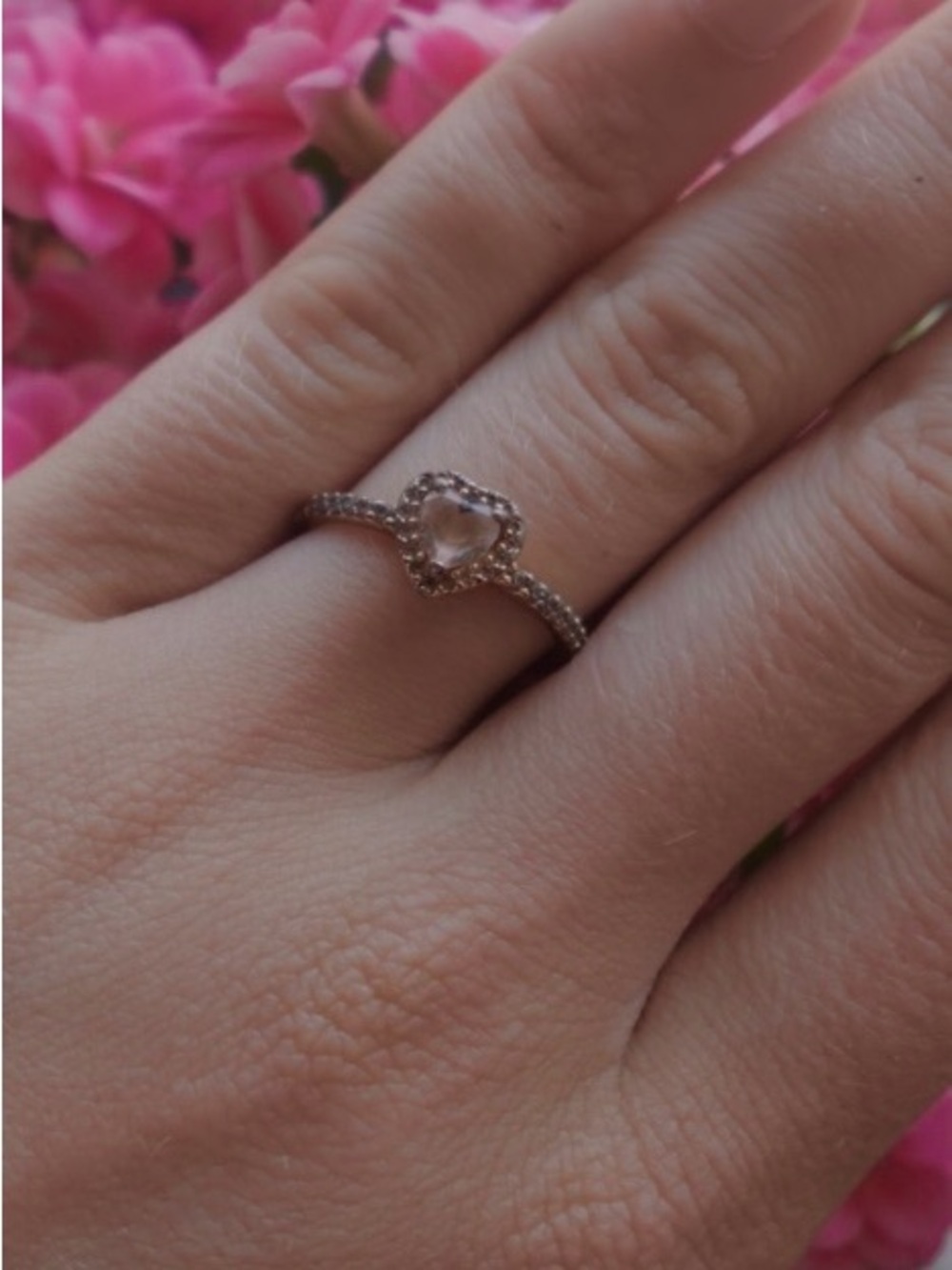 Pandora Sparkling Elevated Heart Ring Size 8